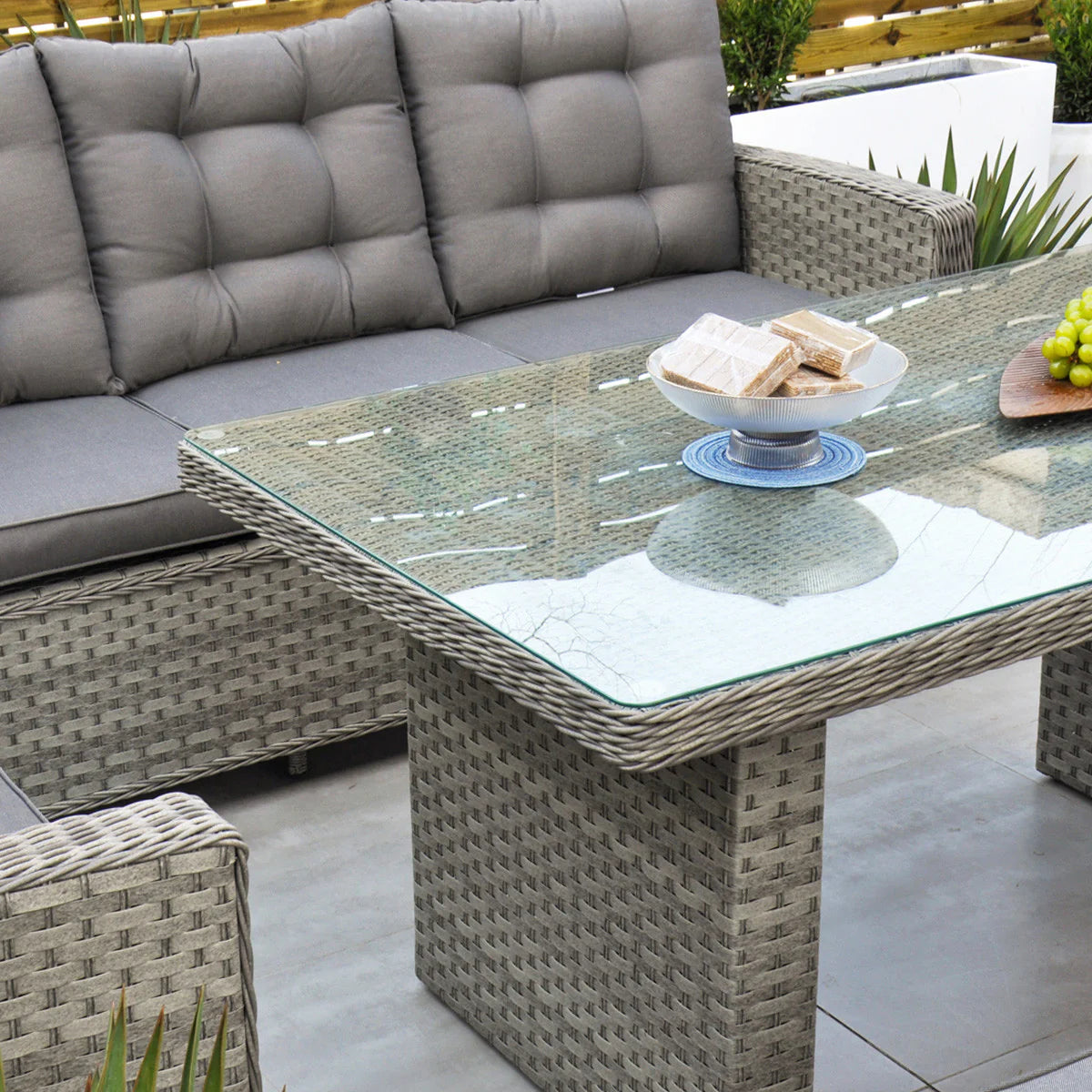 Arabella Rattan Hilo Table Corner Sofa Set