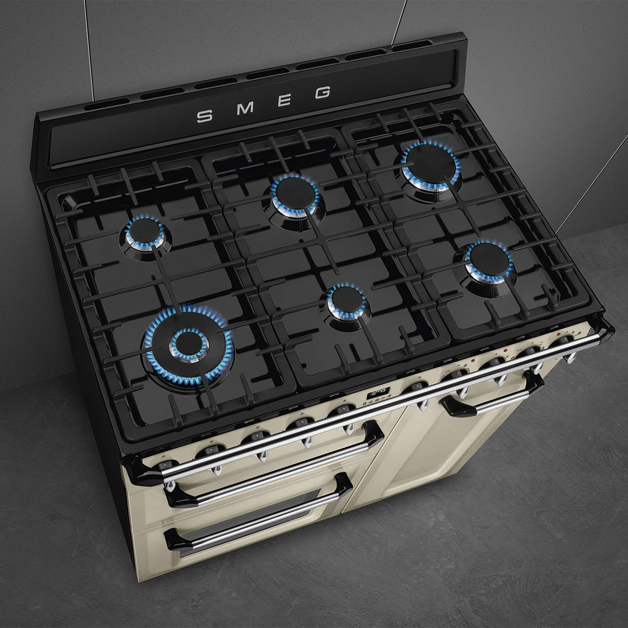 Smeg 90cm Dual Fuel Range Cooker | TR93P | Cream