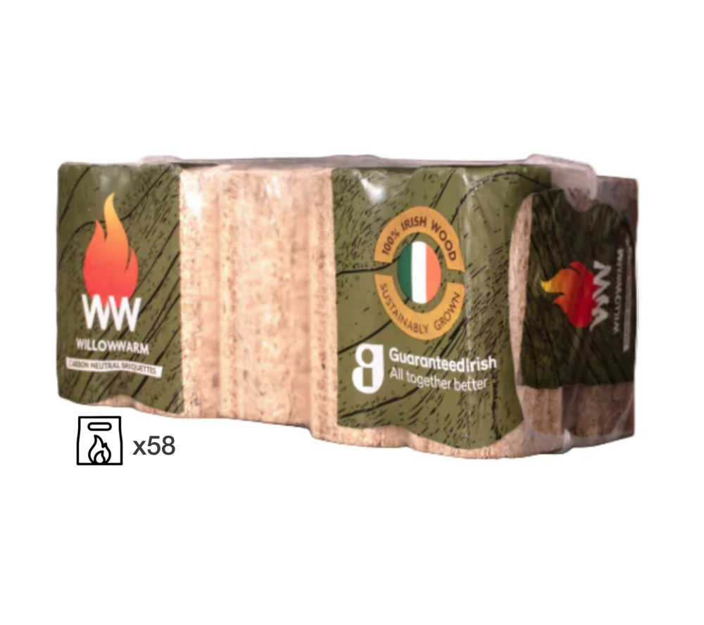 Half Pallet Of Willow Warm Renewable Eco Briquettes 10 Pack (58 Packs)