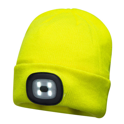 Picture of Beanie with LED Head Light Yellow
