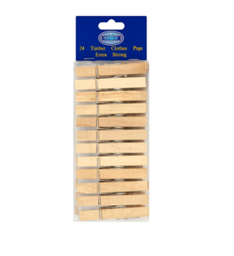 Picture of Dosco Timber Clothes Pegs (24 Pack)