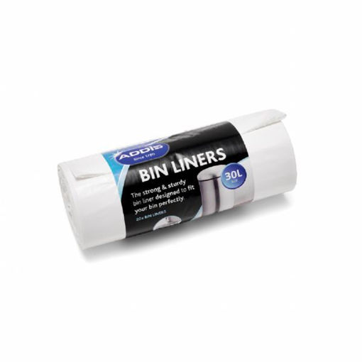 Picture of ADDIS White Bin Liners 30L Pack Of 12