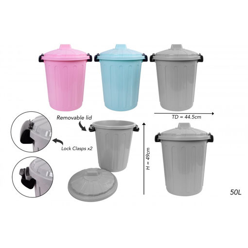 Picture of RSW Brights Large Clip Lid Bin 50L | Assorted Colours