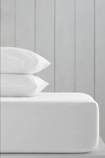 Picture of Cl Cotton Percale Extra Deep Fitted Sheet White