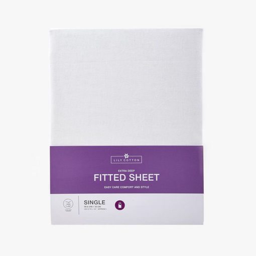Picture of Lily Cotton Extra Deep Fitted Sheet | White