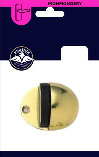 Picture of Brass Door Stop Oval Shielded 