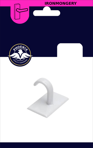 Picture of Self Adhesive Cup Hook Pair | White 