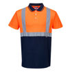 Picture of Portwest Hi-Vis Contrast Polo Shirt S479 | Orange & Navy