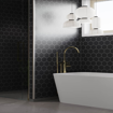 Picture of Fibo Wall Panel Black Silk Hexagonal M71 600mm