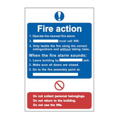 Picture of Sign "Fire Action Procedure" 200x300mm