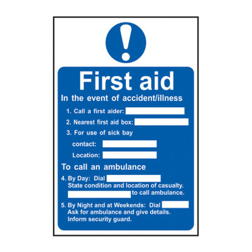 Picture of Sign "First Aid Procedure" 200x300mm