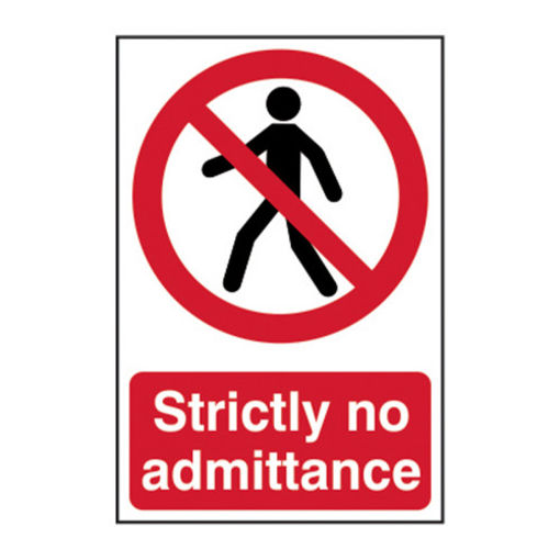 Picture of Sign "Strictly No Admittance" 200x300mm