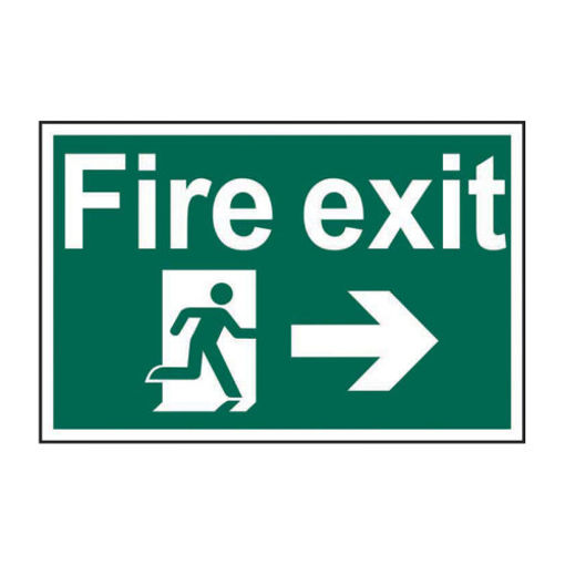 Picture of Sign "Fire Exit Right Arrow" 300x200mm