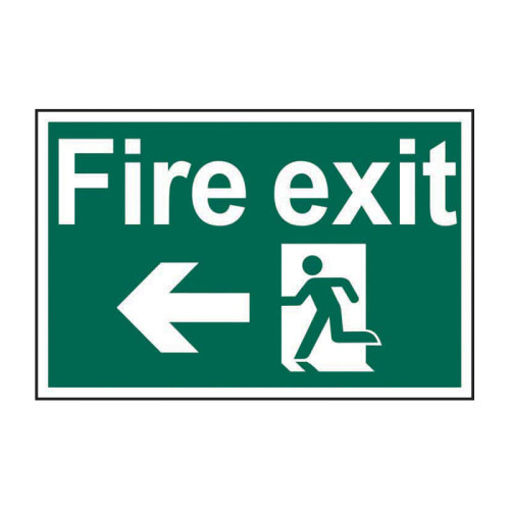 Picture of Sign "Fire Exit Left Arrow" 300x200mm