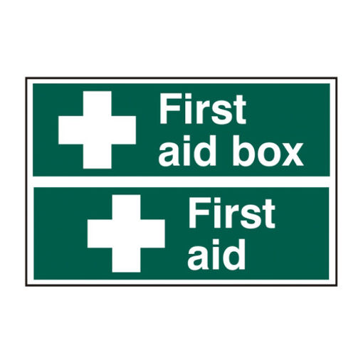 Picture of Sign "First Aid Box" & "First Aid" 300x100mm