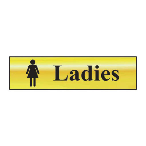 Picture of Sign "Ladies" 200x50mm | Gold