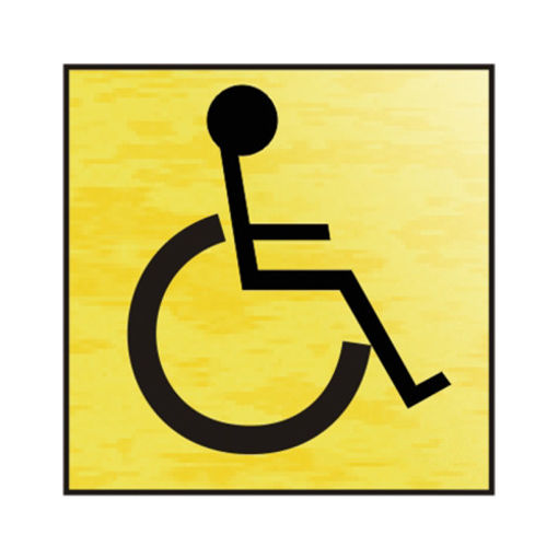 Picture of Disabled Toilet Sign 120x122mm | Gold