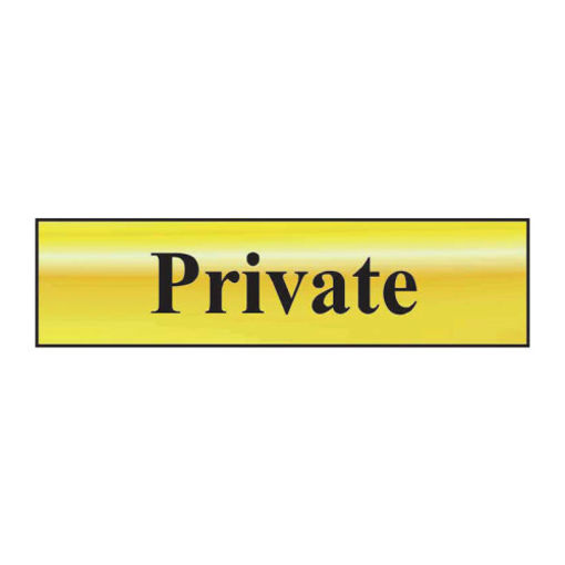 Picture of Sign "Private" 200x60mm | Gold