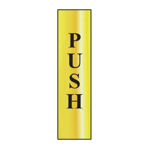 Picture of Sign "Push" 200x50mm | Gold 