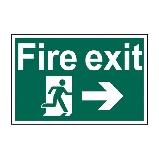 Picture of Sign "Fire Exit Running Man Right Arrow" 600x400mm 