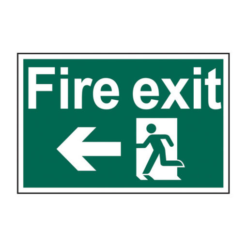 Picture of Sign "Fire Exit Running Man Left Arrow" 600x400mm