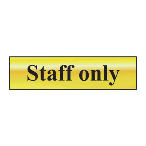 Picture of Sign "Staff Only" 220x60mm | Gold