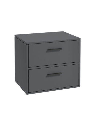 Picture of Finland Vanity Unit With Black Handles | Midnight Grey