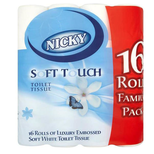 Picture of Nicky Soft Touch Toilet Tissue 16 Rolls 