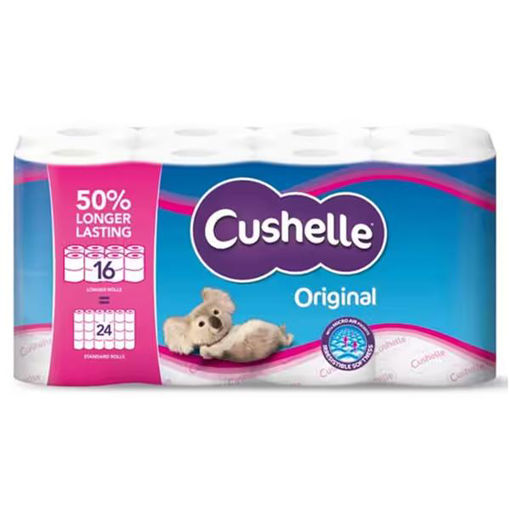 Picture of Cushelle White Toilet Roll 16 Pack Equal To 24 Pack