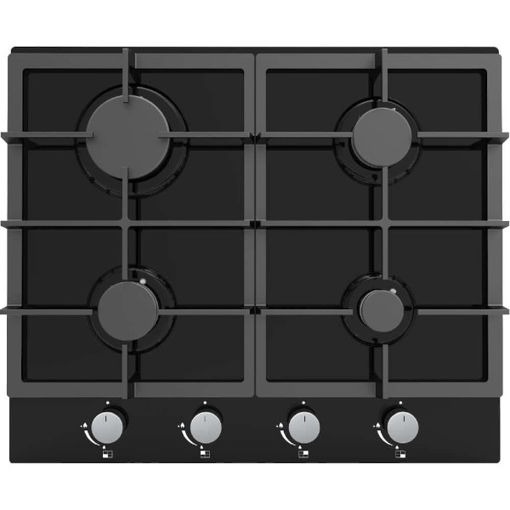 Picture of Cata 4 Ring Black Glass Gas Hob 60cm | UBGOG60BK