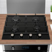 Picture of Cata 4 Ring Black Glass Gas Hob 60cm | UBGOG60BK