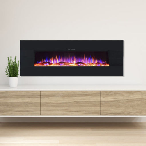 Picture of Ezee Glow 60" Grand Zara Black Wall Hung Fire