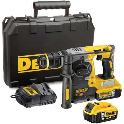 Picture of DeWalt SDS Rotary Hammer Drill +2 5Ah Batteries | Brushless | 18V XR | DCH273P2