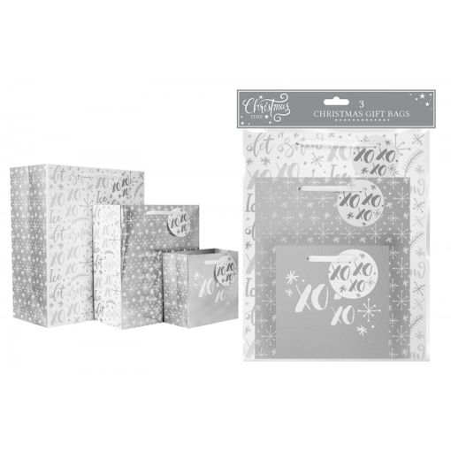 Picture of Silver Foil Gift Bags Pack Of 3