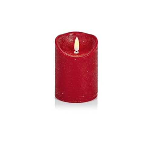 Picture of 13x9cm Red FlickaBrights Textured Candle with Timer