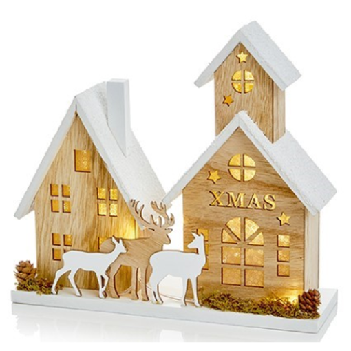 Picture of 23cm BO Lit Christmas House Scene | Warm White